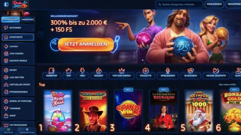 DudeSpin Casino Screenshot