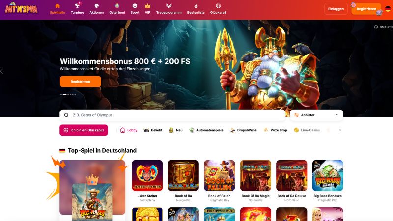 HitNSpin Casino Screenshot